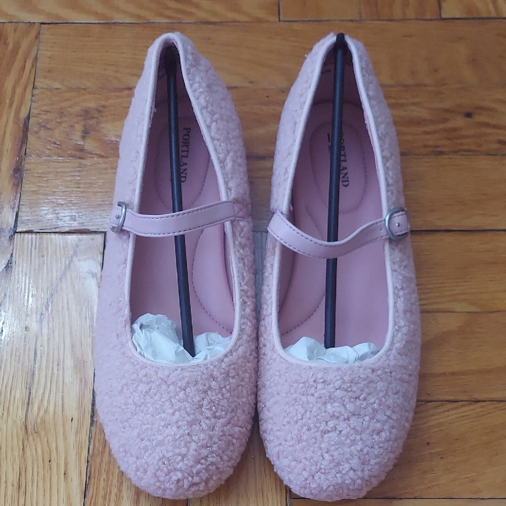 Women's Pink Teddy Bear Mary Jane Shoes NIB!